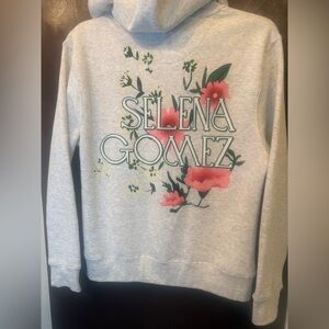 Selena Gomez NWOT, ladies casual, front zip hoodie featuring floral design sz M